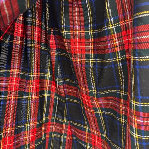 Vintage Woolmark Tartan Plaid Pleated Skirt With Kilt Pin - Picture 7 of 9